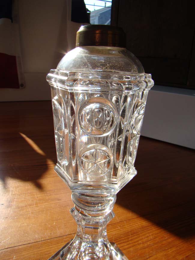 A 19th century Sandwich Glass Whale Oil Lamp — image 2